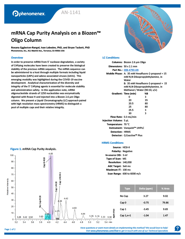 mRNA Cap  Purity Analysis